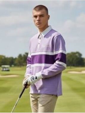 New Bogey Boys Long Sleeve Midstripe Polo - size M